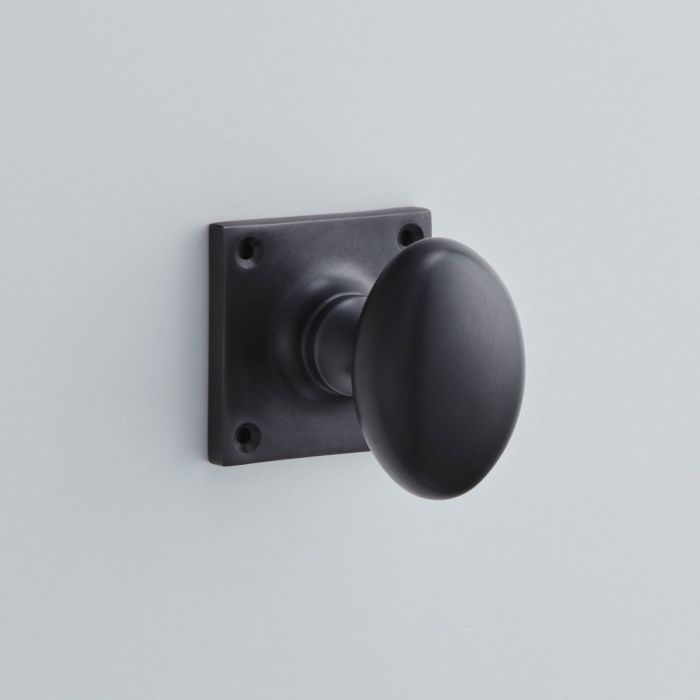Croft Hardware Oval Mortice Door Knob on Square Rose - Pair