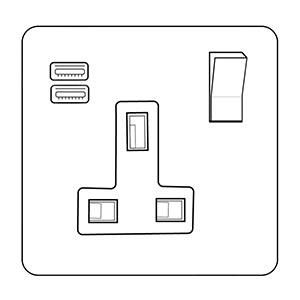 Heritage Brass Vintage Range Polished Brass, X01 - 1G 13A Socket with USB-A+C