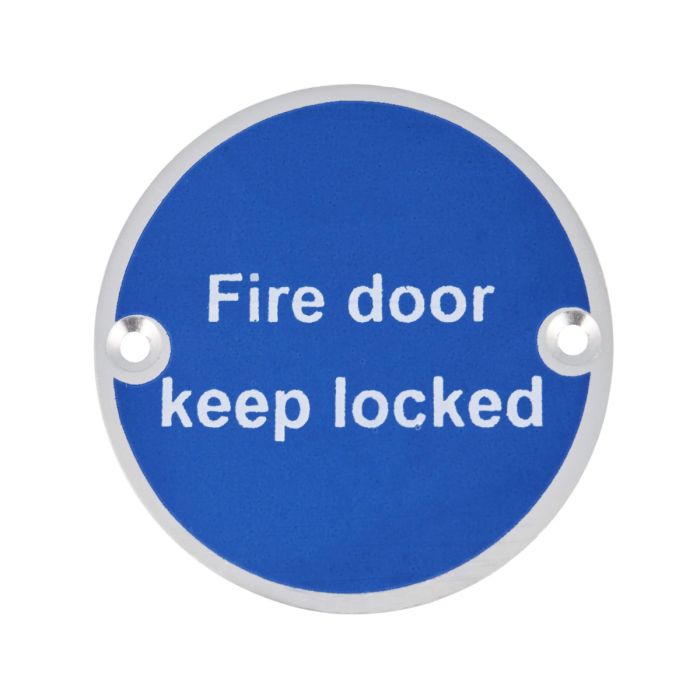 Eclipse Aluminium Door Sign - Fire Door Keep Locked