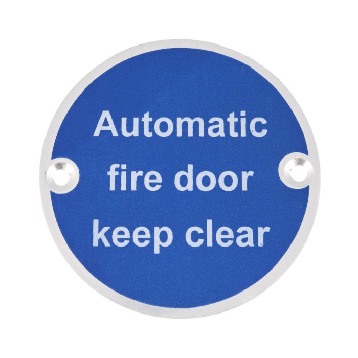Eclipse Aluminium Door Sign - Automatic Fire Door Keep Clear
