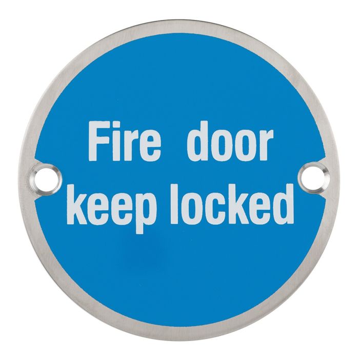 Eclipse 76mm Fire Door Keep Locked Symbol
