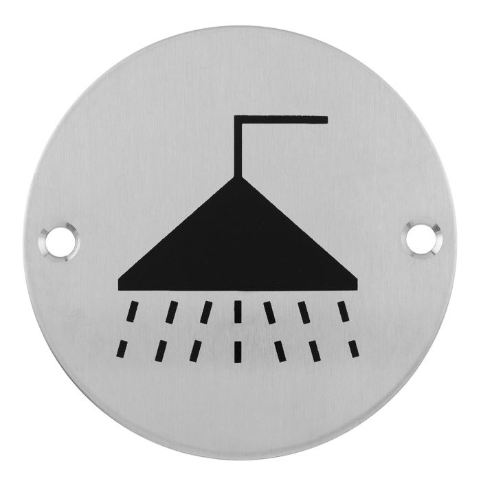 Eclipse 76mm Shower Symbol - Satin Stainless Steel