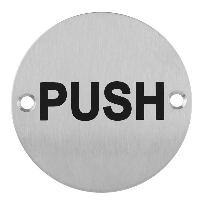 Eclipse 76mm Push Symbol - Satin Stainless Steel