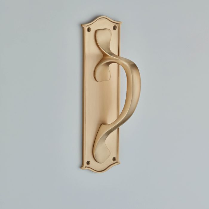 Croft Hardware Curved Door Pull Handle on Backplate