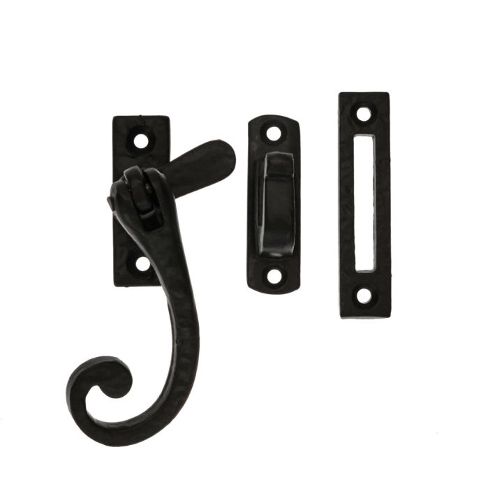Eclipse Black Antique Curly Tail Pattern Hook & Mortice Casement Fastener