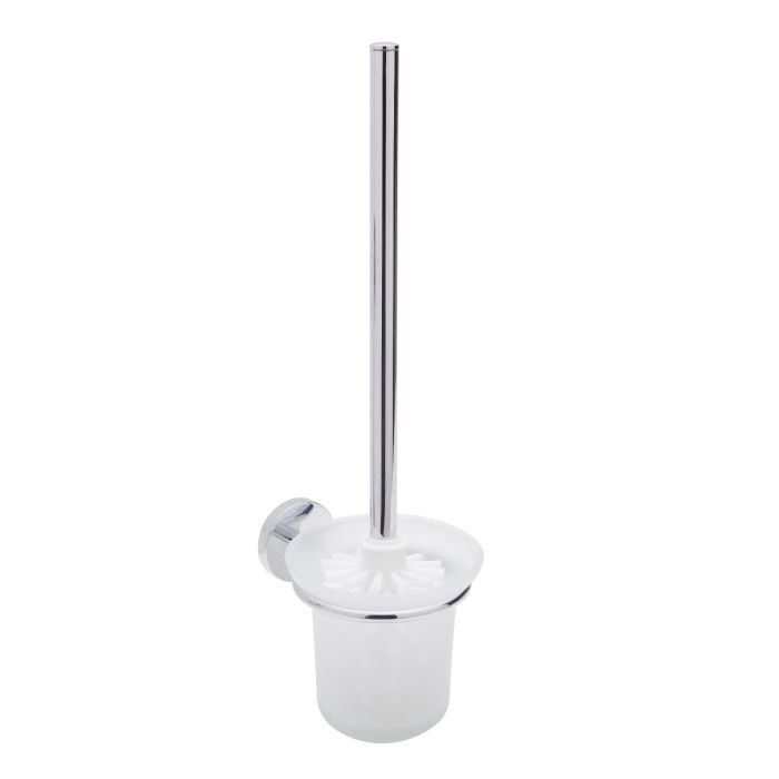 Eclipse 800 Series Polished Chrome Plated Toilet Brush & Glass Holder