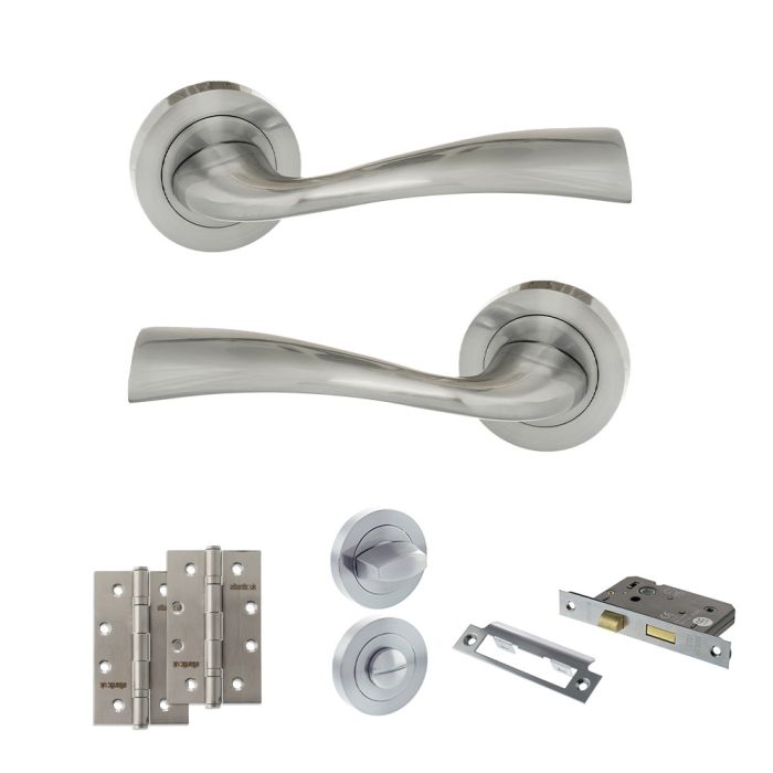 Atlantic Hardware Eco Wave Door Handle Pack - Bathroom Set