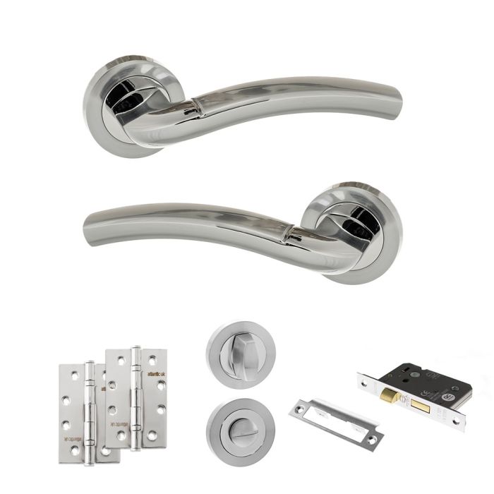 Atlantic Hardware Eco Crest Door Handle Pack - Bathroom Set