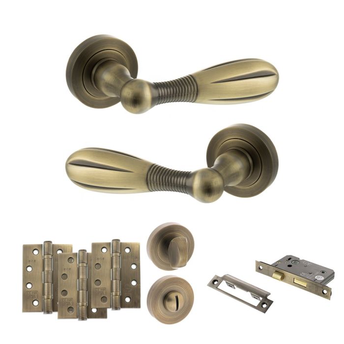 Atlantic Hardware Old English Cambridge Door Handle Pack - Bathroom Set