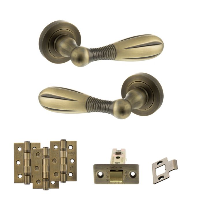 Atlantic Hardware Old English Cambridge Door Handle Pack - Latch Set