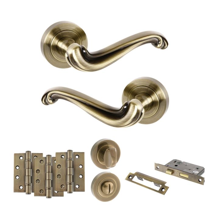 Atlantic Hardware Old English Colchester Door Handle Pack - Bathroom Set