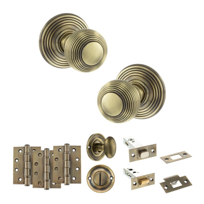 Atlantic Hardware Old English Ripon Mortice Door Knob Pack - Bathroom Set