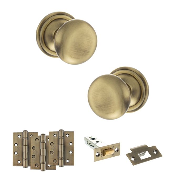 Atlantic Hardware Old English Harrogate Mortice Door Knob Pack - Latch Set
