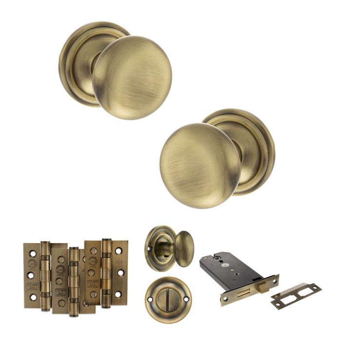 Atlantic Hardware Old English Harrogate Mortice Door Knob Pack - Horizontal Bathlock