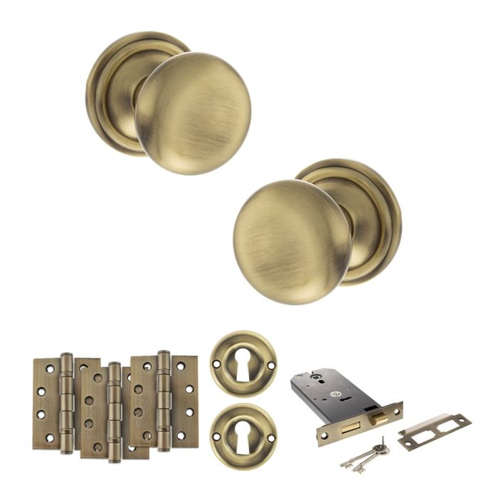 Atlantic Hardware Old English Harrogate Mortice Door Knob Pack - Horizontal Sashlock