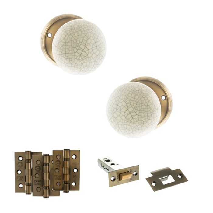 Atlantic Hardware Old English Skipton Mortice Door Knob Pack - Latch Set