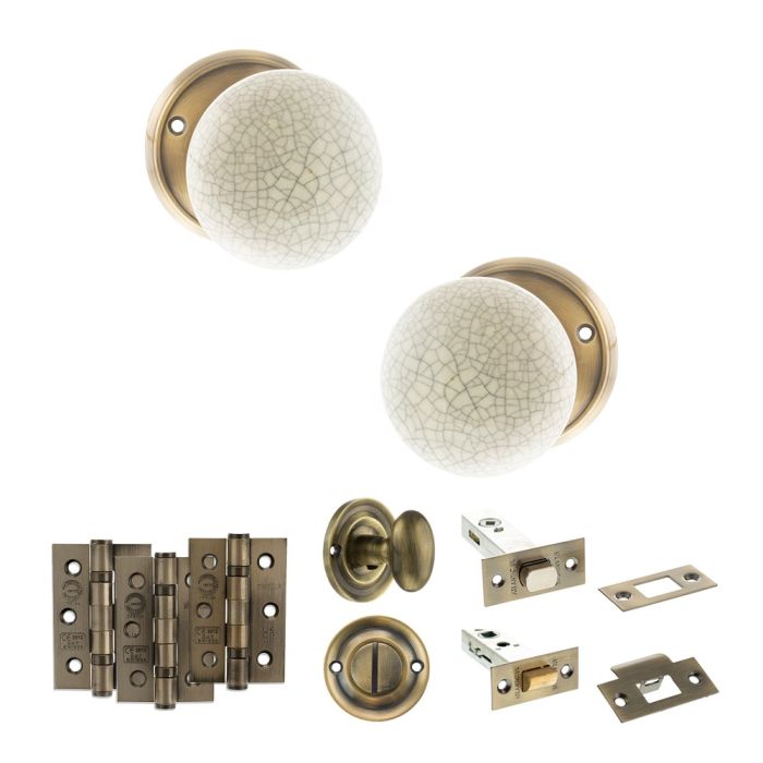 Atlantic Hardware Old English Skipton Mortice Door Knob Pack - Bathroom Set