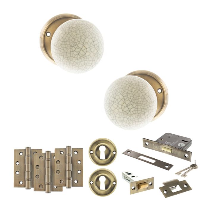 Atlantic Hardware Old English Skipton Mortice Door Knob Pack - Lock Set