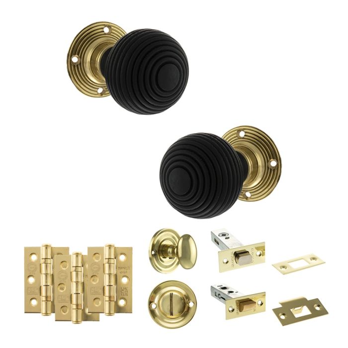 Atlantic Hardware Old English Whitby Mortice Door Knob Pack - Bathroom Set