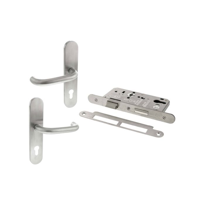 Atlantic Hardware DIN Radius Euro Profile Escape Sashlock Double Throw with RTD Lever 60mm Backset