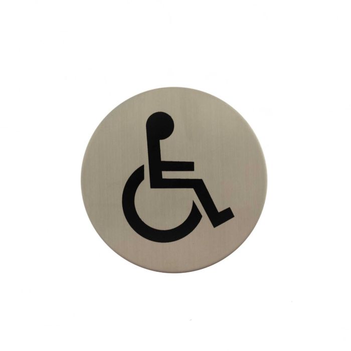 Atlantic Hardware Disabled Disc Sign - Satin Stainless Steel