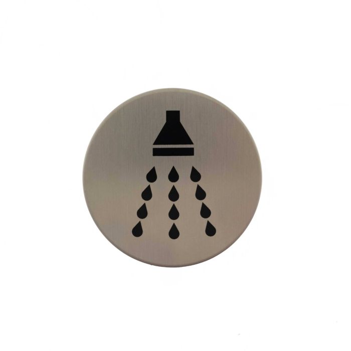 Atlantic Hardware Shower Disc Sign - Satin Stainless Steel