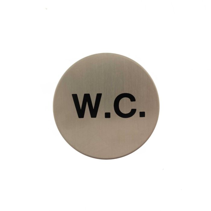 Atlantic Hardware WC Disc Sign - Satin Stainless Steel