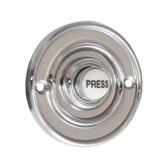 Prima Hardware Circular Bell Push c/w China 'Press' Button