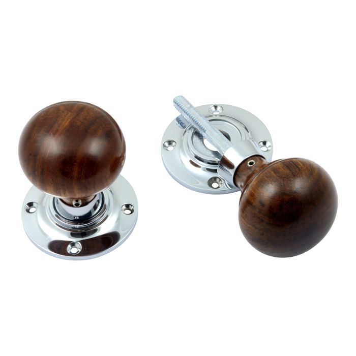 Prima Hardware Rosewood Mushroom Rim/Mortice Knob