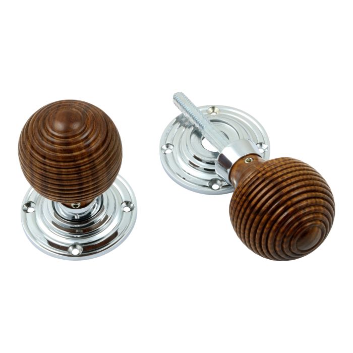 Prima Hardware Rosewood Reeded Rim/Mortice Knob