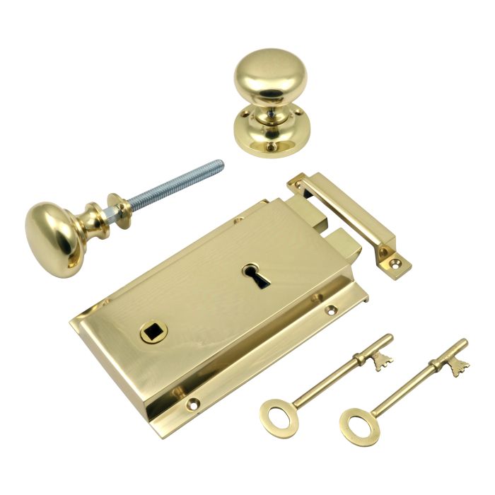 Prima Hardware Heavy Cast Rim Lock + Mushroom Rim Knob