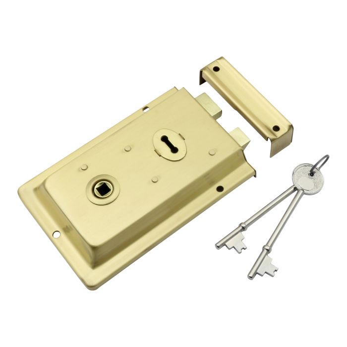 Prima Hardware Solid Brass Rim Lock Width Height Handle Backset Key Backset