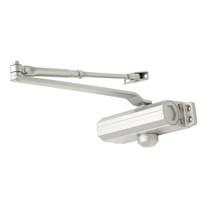 Eurospec Fixed Size 3 Overhead Door Closer with Fig. 6 Bracket - Silver
