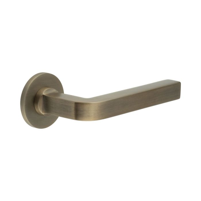 Frelan CR-104 Antique Brass Sprung Round Rose Door Handle
