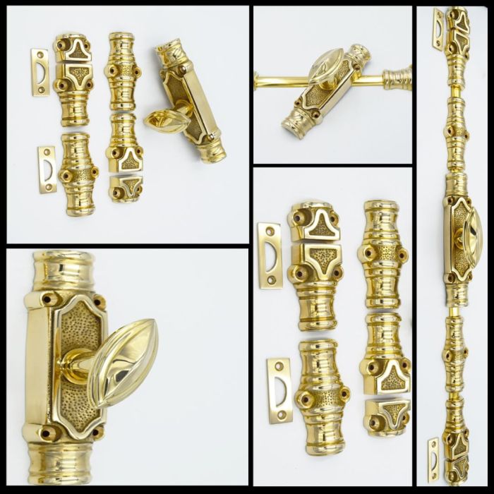 Polished Brass Cremone Bolt with Knob