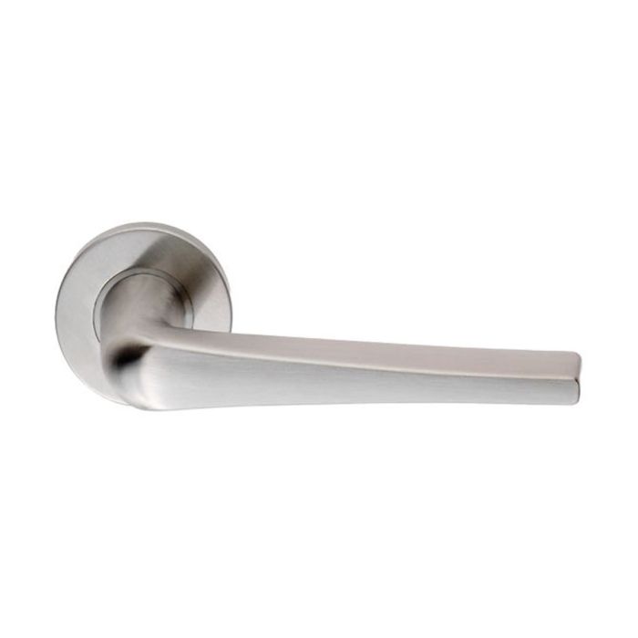 Eurospec - Grade 304 Plaza Door Handle on Rose - Satin Stainless Steel - Pair