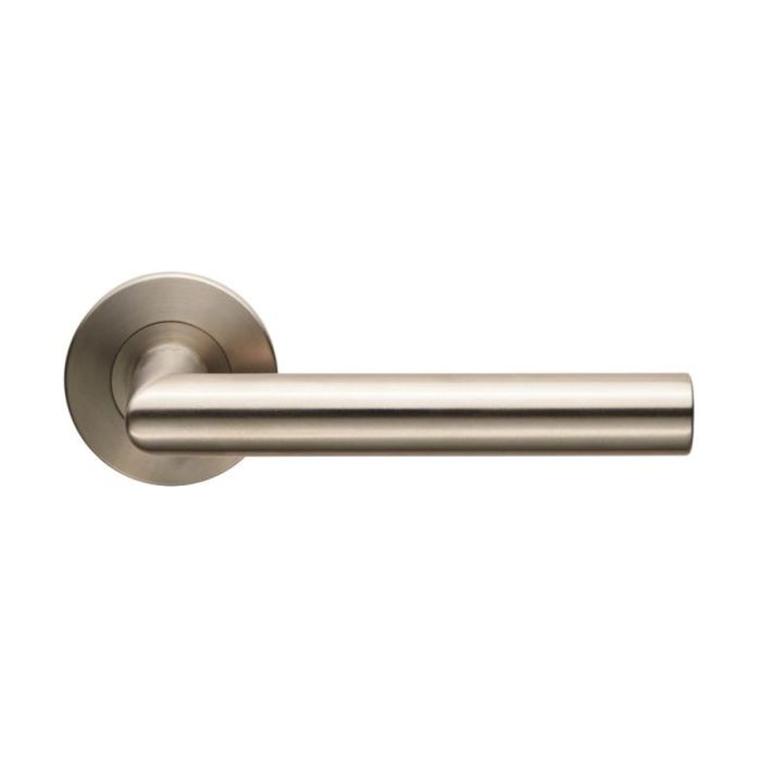 Eurospec Grade 304 Treviri Mitred Door Handle on Rose - Pair