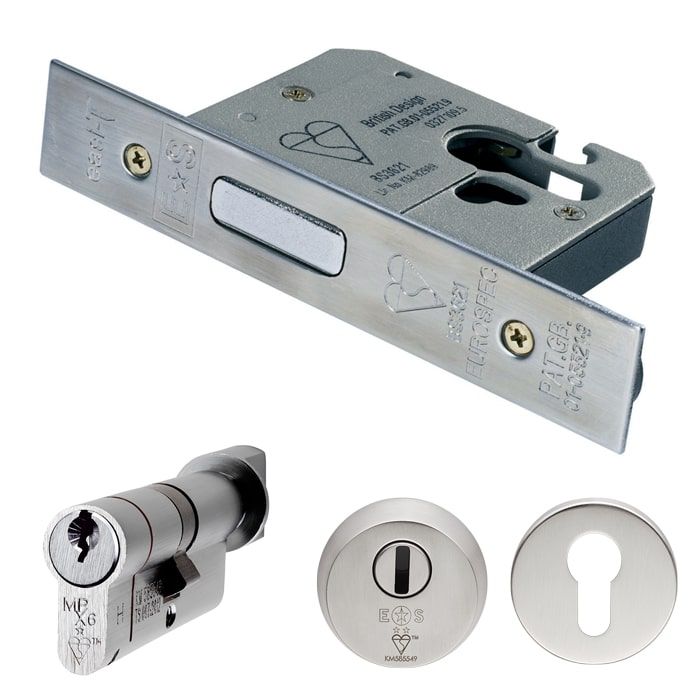 Eurospec Complete Set British Standard Euro Profile Deadlock with Turn