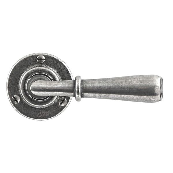 Finesse - Fenwick Door Handle on Rose - Solid Pewter - Pair