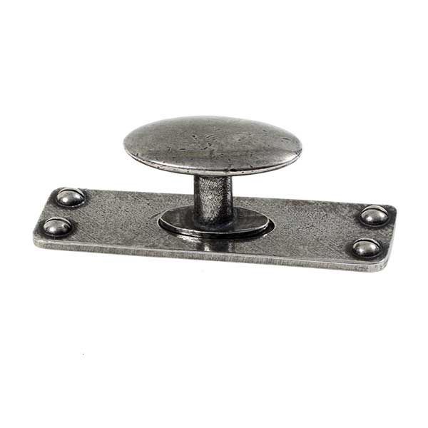 Finesse - Dalton Cupboard Knob on Backplate - Solid Pewter