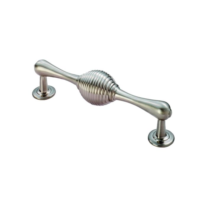 Carlisle Brass - Fingertip Design Reeded Cupboard Handle - Satin Nickel - Centres 128mm