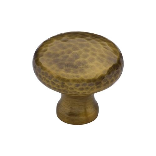 Heritage Brass Victorian Round Cabinet Knob Hammered Design