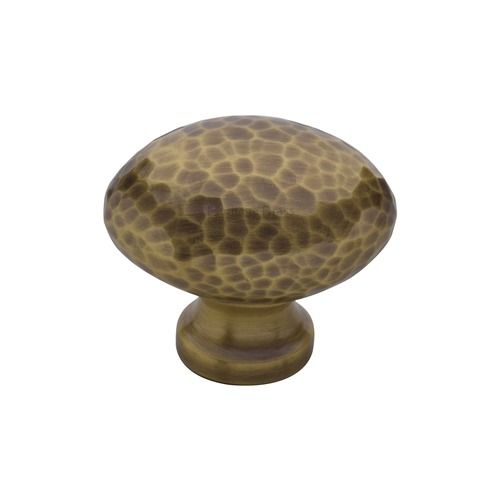 M.Marcus Heritage Brass Victorian Oval Cabinet Knob Hammered Design
