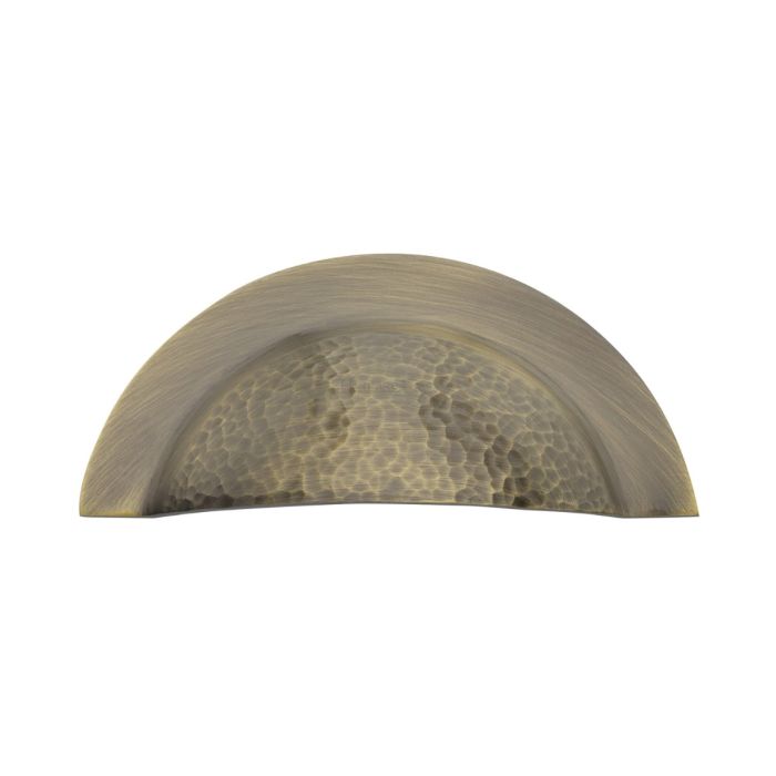 M.Marcus Heritage Brass Crescent Drawer Cup Pull Hammered Design
