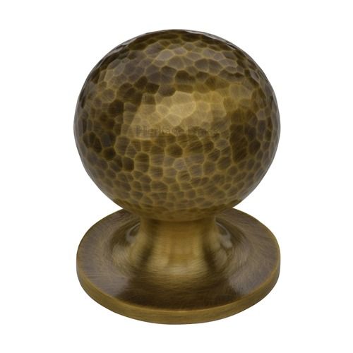 M.Marcus Heritage Brass Ball Cabinet Knob Hammered Design