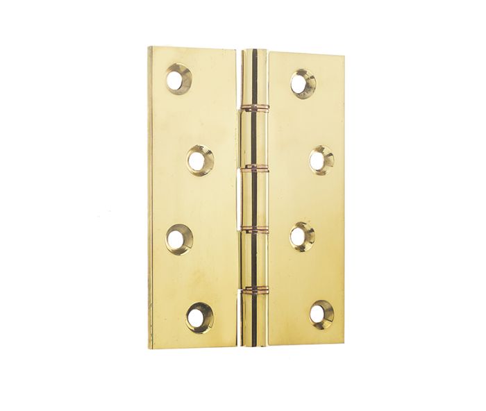 Frelan - Double Phosphor Bronze Washered Hinge - Polished Brass - 76mm