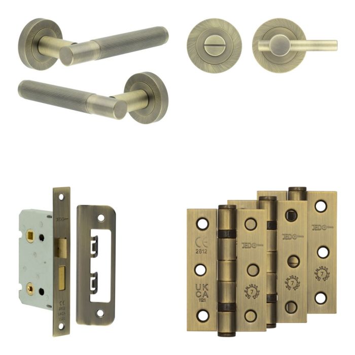 Frelan Complete Venice Door Handle Pack - Bathroom - Thumbturn & Release