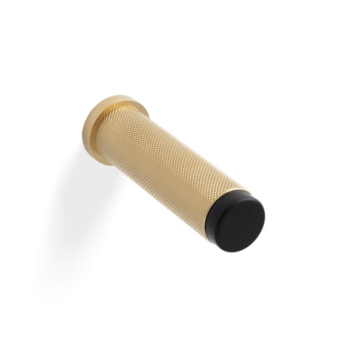 Valli 76 x 20mm - Wall Mounted Knurled Doorstop on Rose
