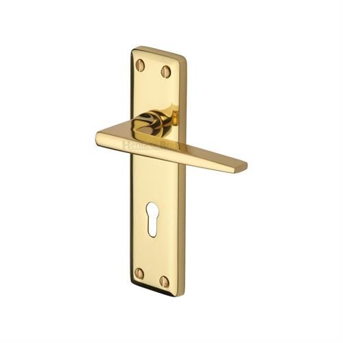 M.Marcus Heritage Brass Kendal Door Handle on Backplate - Pair