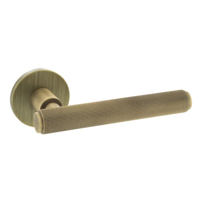 Atlantic Hardware Millhouse Brass Stephenson Designer Door Handle on Slimline Rose - Pair